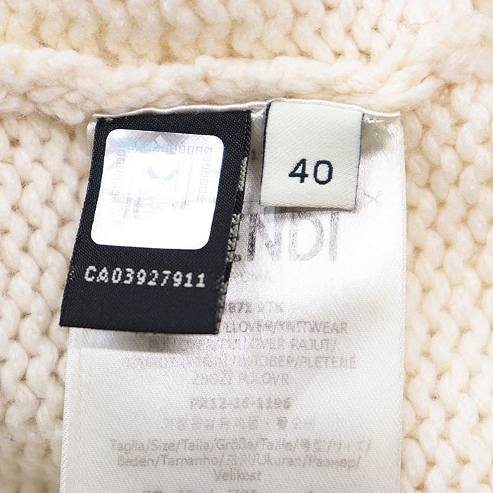 [ прекрасный товар ]FENDI Fendi свитер кашемир 100% Lee крыло bro Ida Lee вышивка норка мех вязаный tops женский 40 слоновая кость 