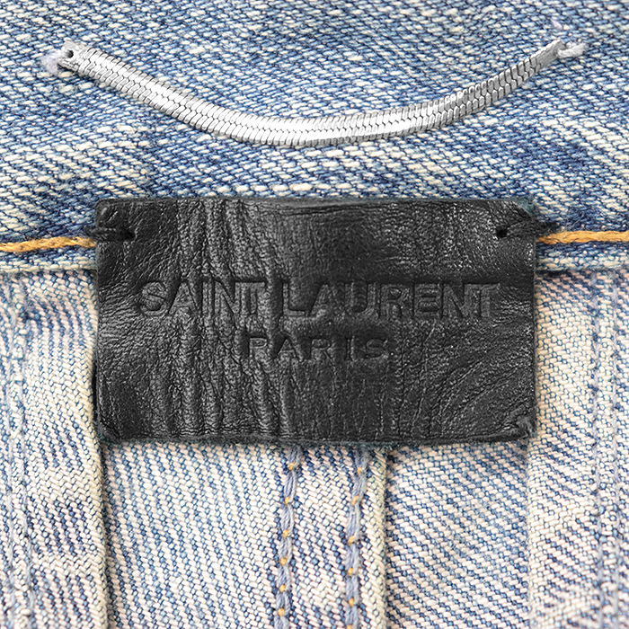 【SALE】SAINT LAURENT PARIS サンローランパリ デニムパンツ ダメージ ユーズド加工 ストレッチ ジーンズ メンズ 28 ライトインディゴ_画像9