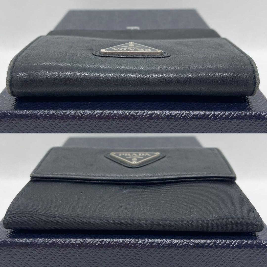 [ прекрасный товар ]PRADA Prada safia-no кожа te Hsu to нейлон ячейка для монет черный чёрный 