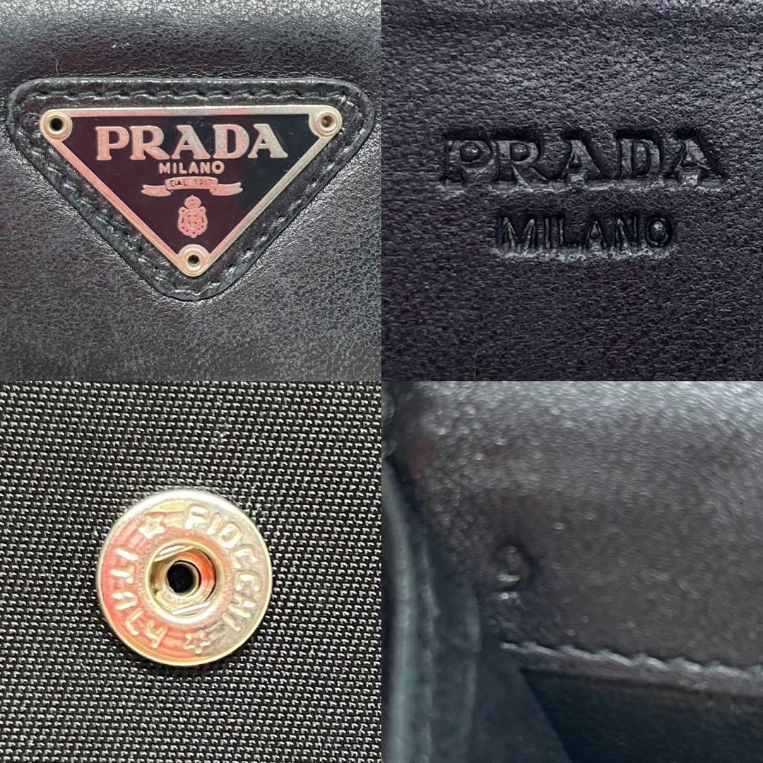 [ прекрасный товар ]PRADA Prada safia-no кожа te Hsu to нейлон ячейка для монет черный чёрный 