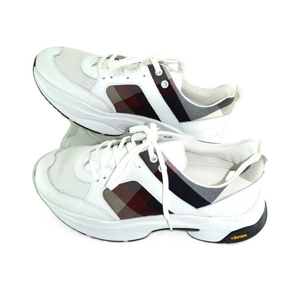 ブラックレーベル クレストブリッジ CBチェック柄 スニーカー 27cm 白 定価36300円 _画像4