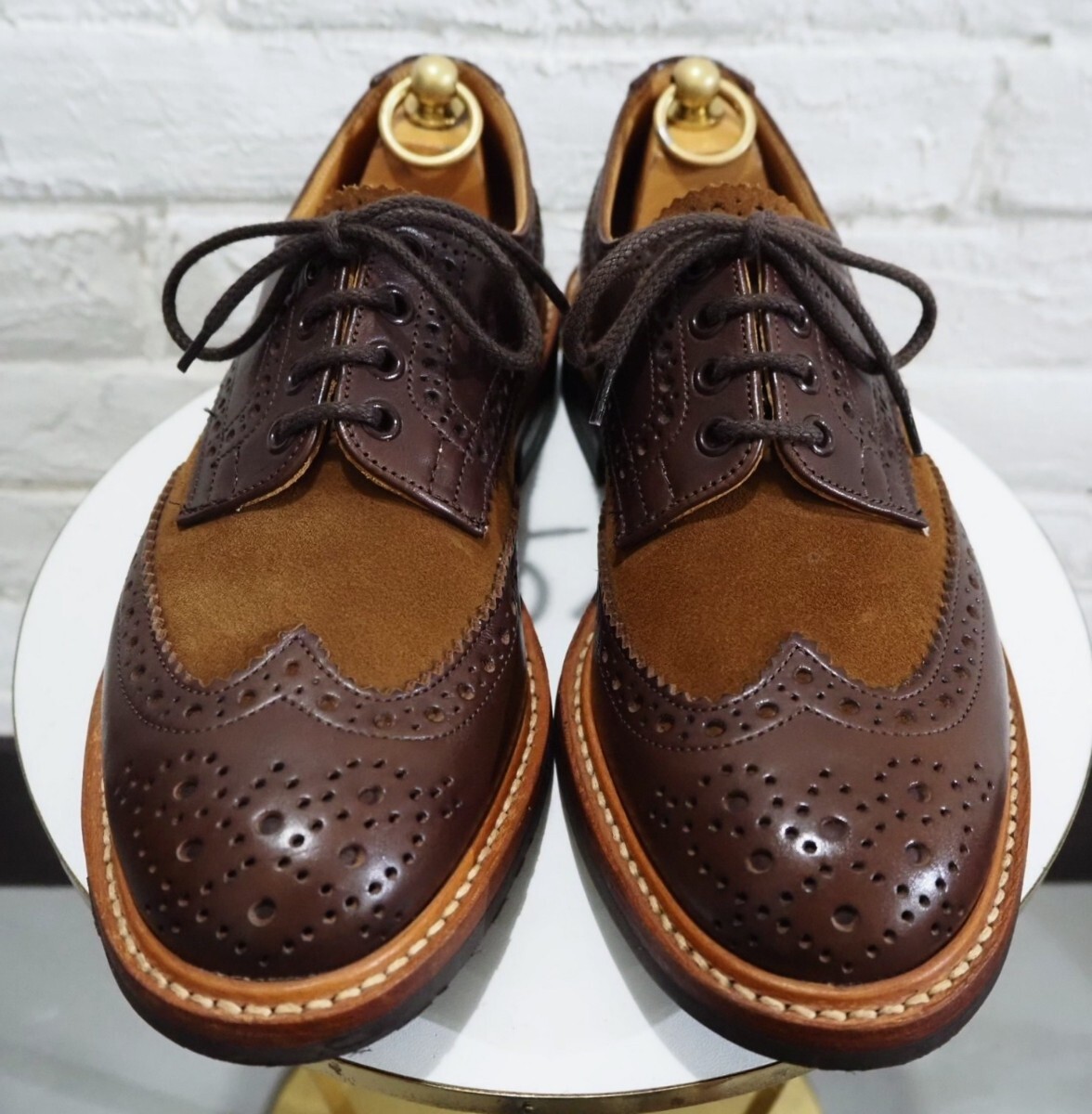 【1度使用程度/送料無料】英国製 Tricker's/トリッカーズ M7292 カントリー ウィングチップ UK71/2 26cm相応 バートン/cheaney クロケット_画像4