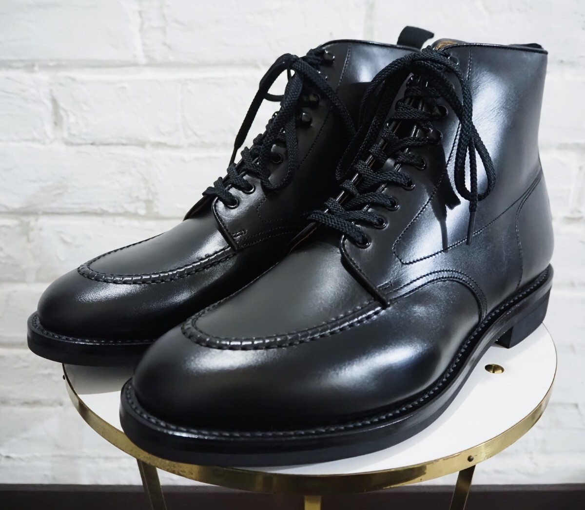 【試し履きのみ/送料無料】日本製 REGAL STANDARDS/リーガル Uチップ ミシガンブーツ Mens 25 (25-25.5cm相応) ブラック 黒/scotchgrain25_画像1