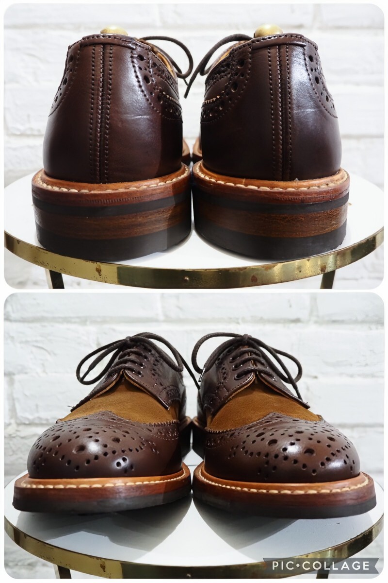 【1度使用程度/送料無料】英国製 Tricker's/トリッカーズ M7292 カントリー ウィングチップ UK71/2 26cm相応 バートン/cheaney クロケット_画像6