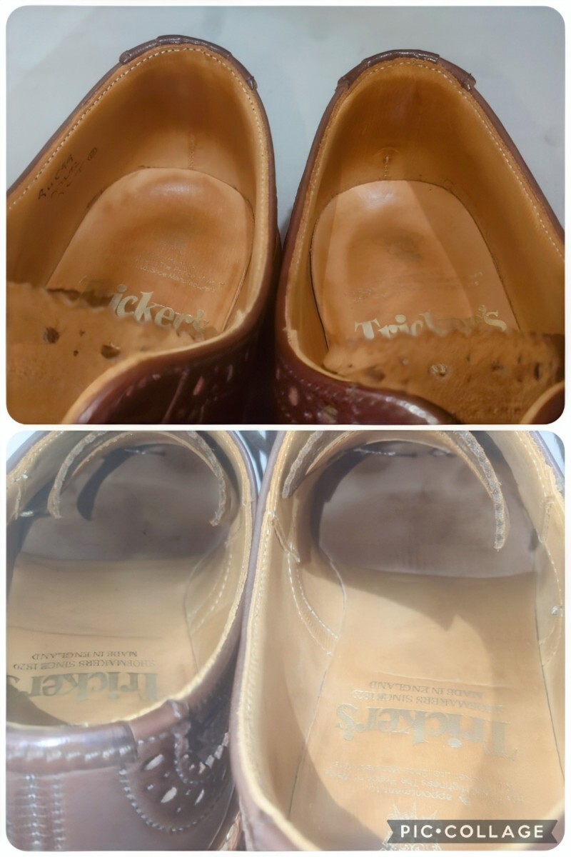 【1度使用程度/送料無料】英国製 Tricker's/トリッカーズ M7292 カントリー ウィングチップ UK71/2 26cm相応 バートン/cheaney クロケット_画像10