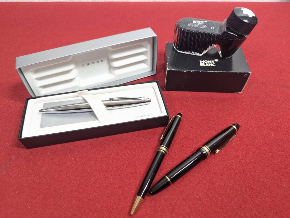 19847-02★CROSS/クロス モンブラン/MONTBLANC マイスターシュテュック クラッシック ボールペン 万年筆 吸入式 14K インク おまとめ★_画像1