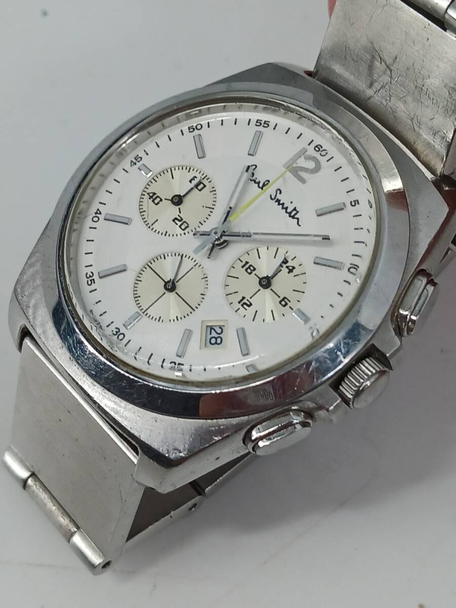 19842-02*Paul Smith/ Paul Smith финальный I z хронограф 0520 наручные часы мужской часы T002161Y 700564 STEELE сделано в Японии неподвижный товар *