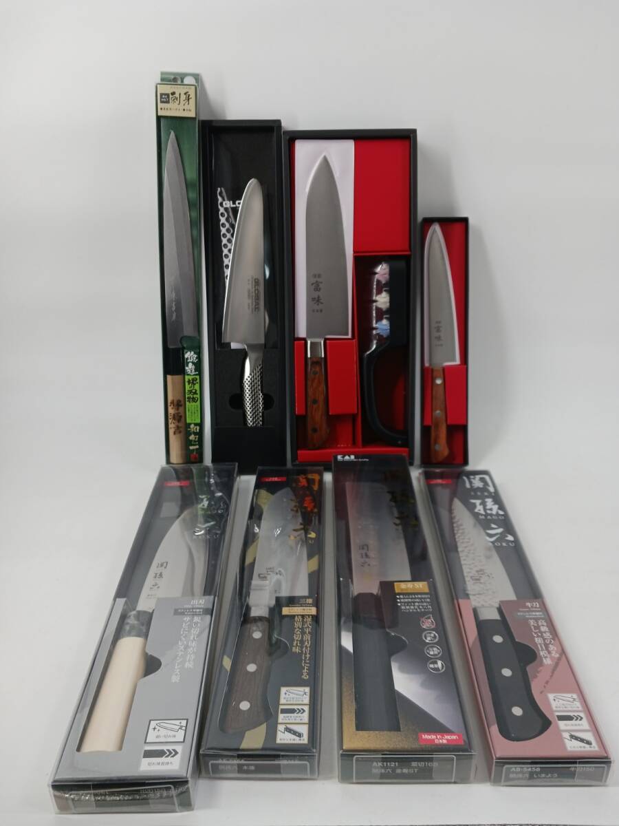 19854-01* не использовался *. тест .. шесть Sakai источник . кухонный нож различный 8шт.@. суммировать комплект три добродетель / нож мясника /. лезвие / нож / для бытового использования кухонный нож *