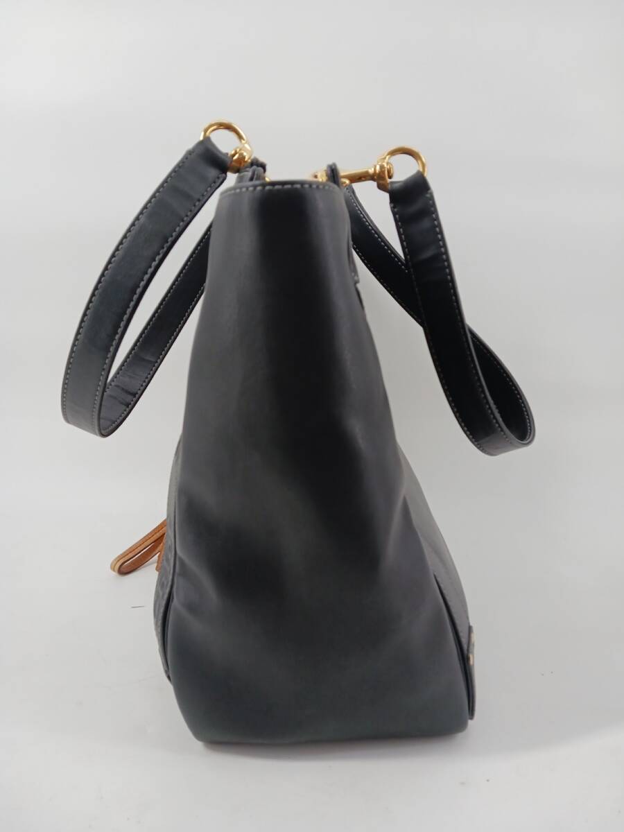 19872-03★Chloe/クロエ エデン トートバッグ 800112 フリンジ レザー 黒/ブラック レディース★_画像3