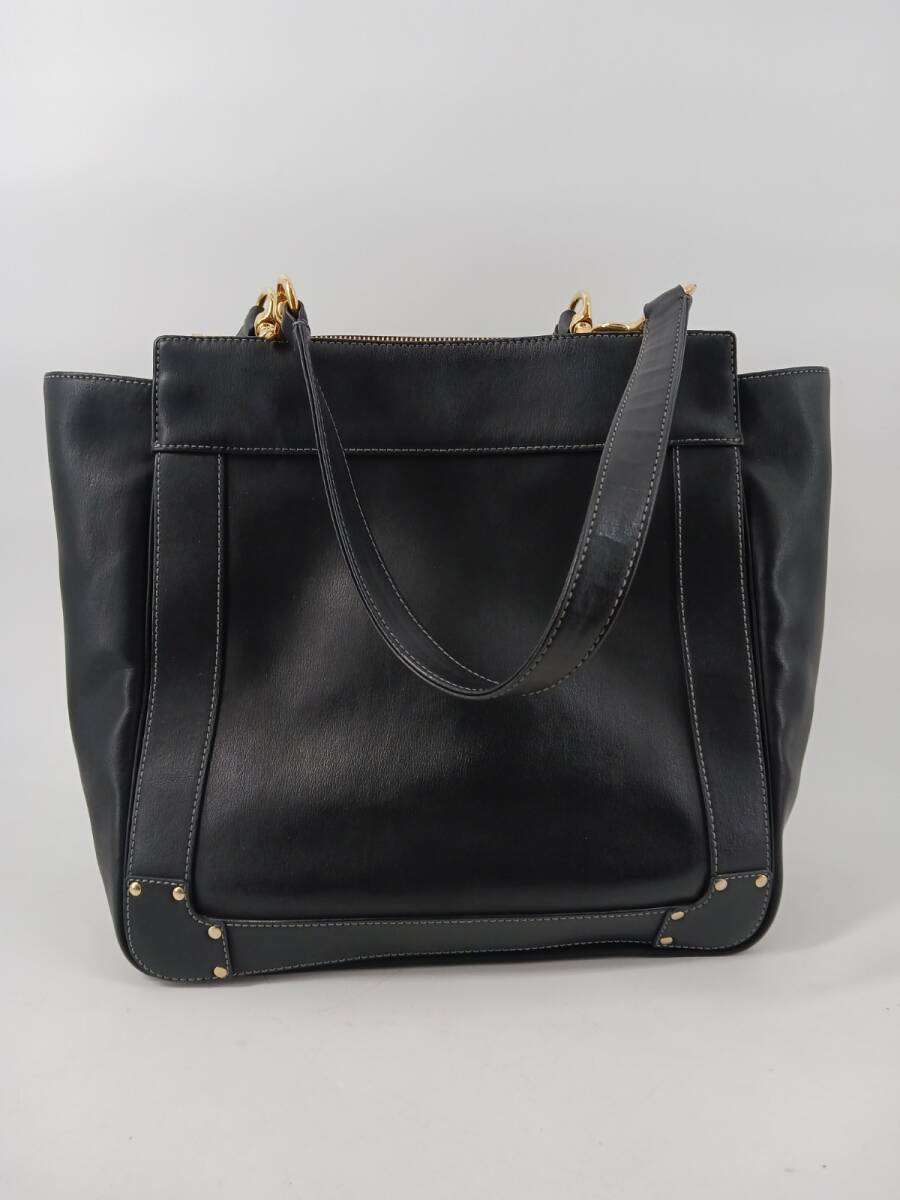 19872-03★Chloe/クロエ エデン トートバッグ 800112 フリンジ レザー 黒/ブラック レディース★_画像2