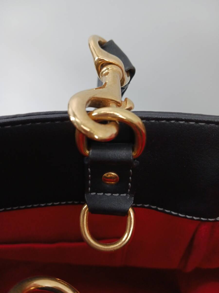 19872-03★Chloe/クロエ エデン トートバッグ 800112 フリンジ レザー 黒/ブラック レディース★_画像9