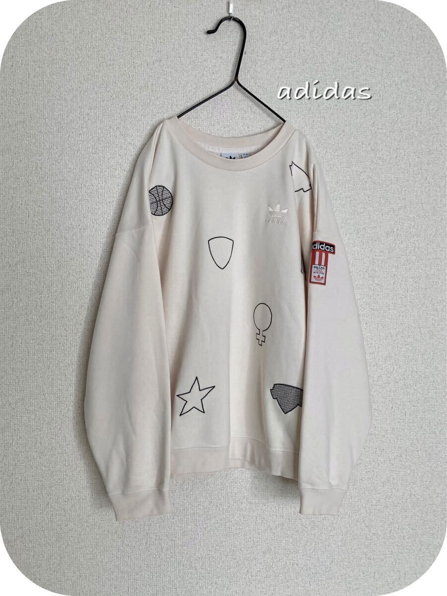 ＊adidas＊アディダス＊刺繍柄 プルオーバースウェット トップス＊(fp)_画像1