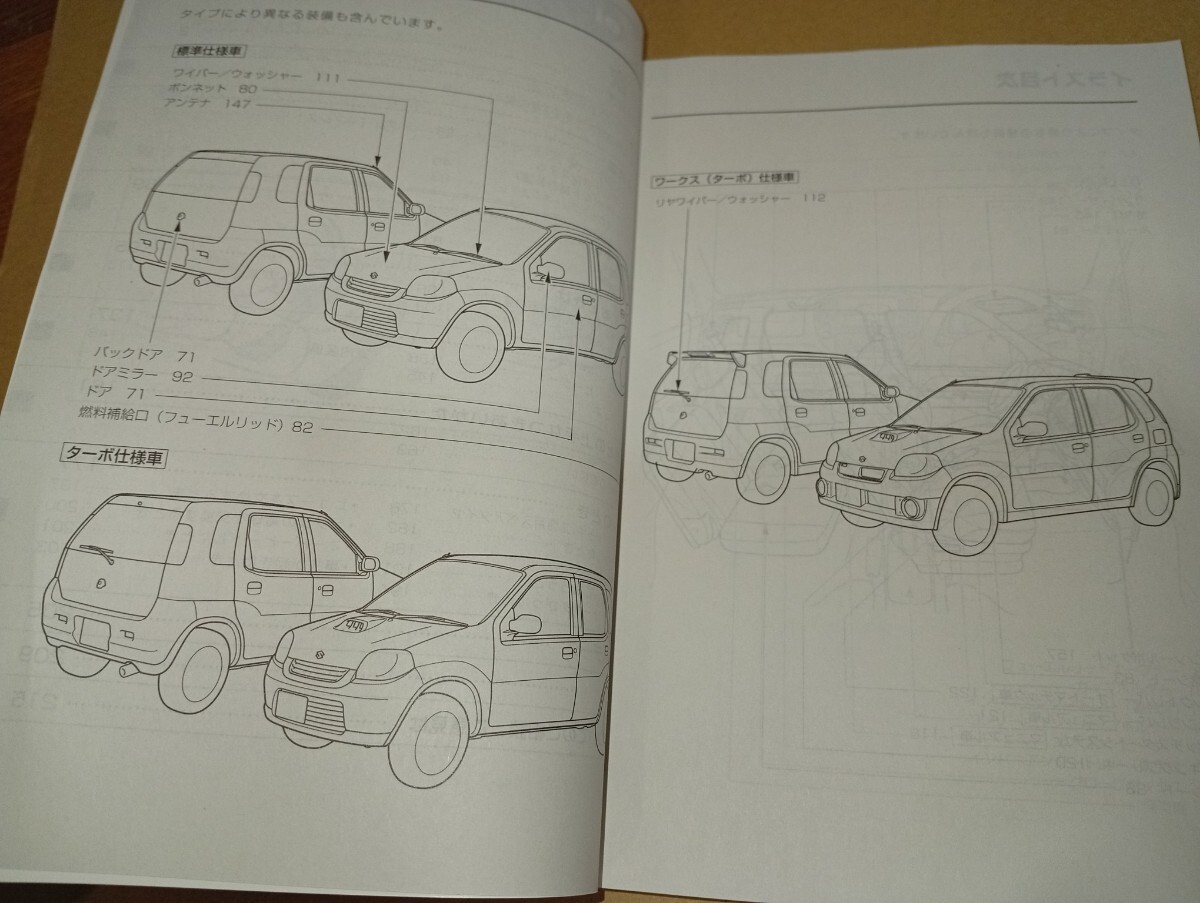 スズキ　SUZUKI　Kei　ワークス　ターボ　AT　5MT　取説　取扱説明書　取扱書　2005年6月　平成17年　中古品　_画像5