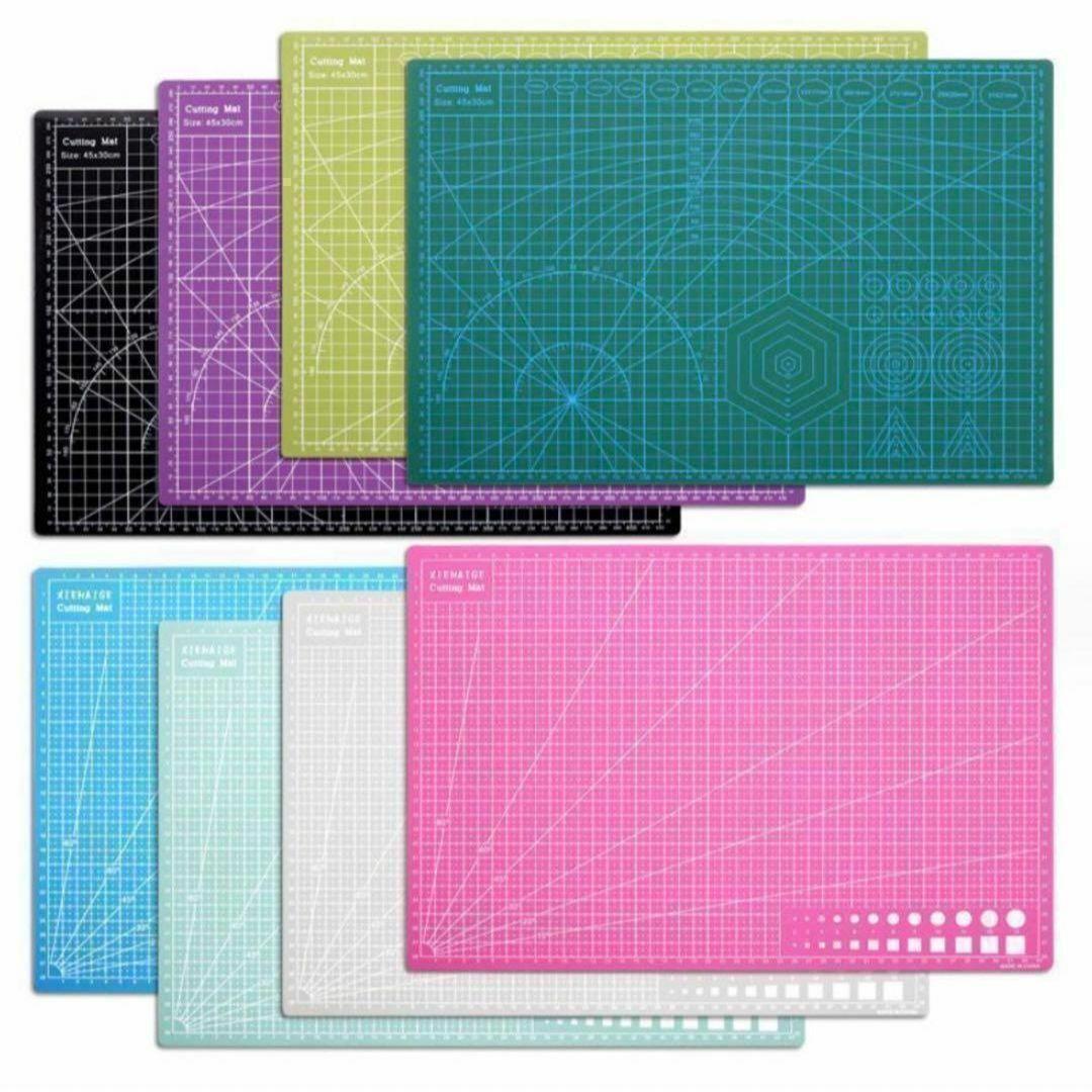 A3 カッターマット 大判 大きめ 両面印刷 カッティングボード 緑　グリーン　クラフトペーパー　工作　文房具_画像6