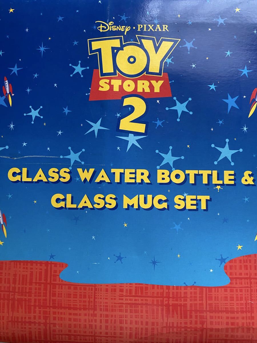 新品未開封◆ディズニー＆ピクサー トイ・ストーリー2 グラスウォーターボトル＆グラスマグセット 当時物 コップ_画像7