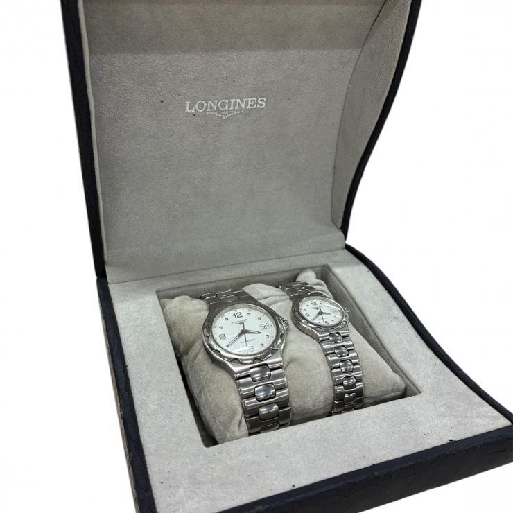 LONGINES ロンジン 2本セット ペアウォッチ メンズ レディース 腕時計 稼働品 電池交換済 【現状品】_画像1