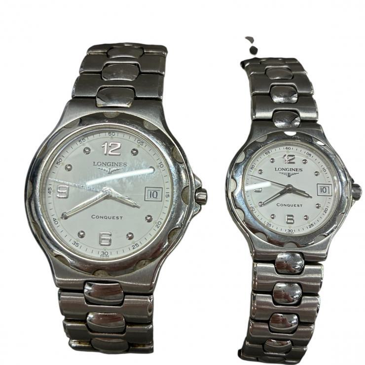 LONGINES ロンジン 2本セット ペアウォッチ メンズ レディース 腕時計 稼働品 電池交換済 【現状品】_画像2