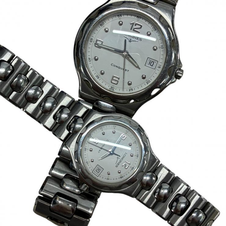 LONGINES ロンジン 2本セット ペアウォッチ メンズ レディース 腕時計 稼働品 電池交換済 【現状品】_画像7