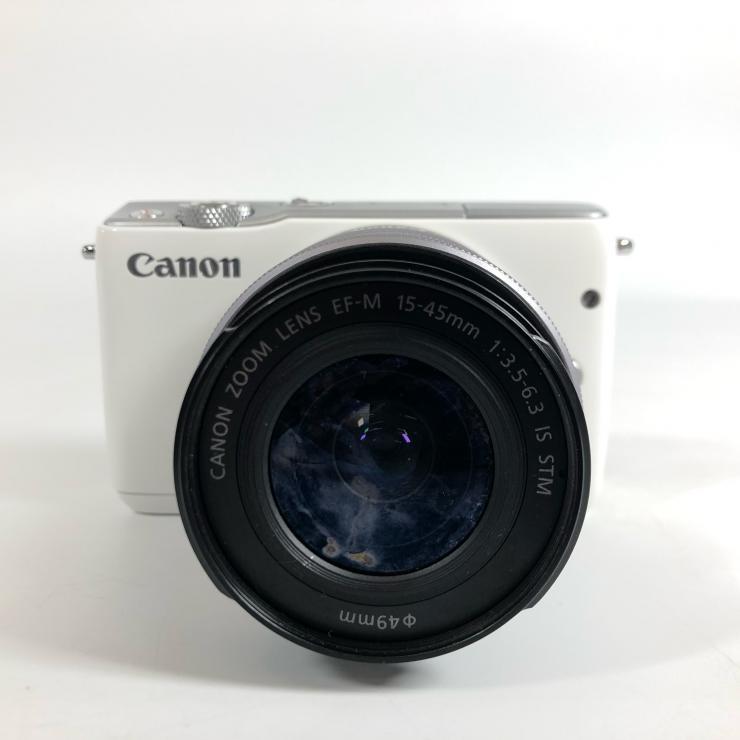 Canon Canon EOS M10 беззеркальный однообъективный камера белый EF-M 15-45mm F3.5-6.3 / 55-200mm F4.5-6.3 замена линзы есть [ утиль ]