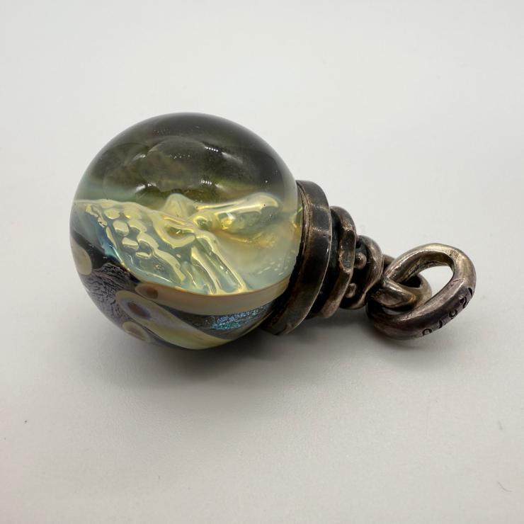 希少 STARLINGEAR スターリンギア スカル マーブルペンダント シルバー 925 【中古品】_画像2