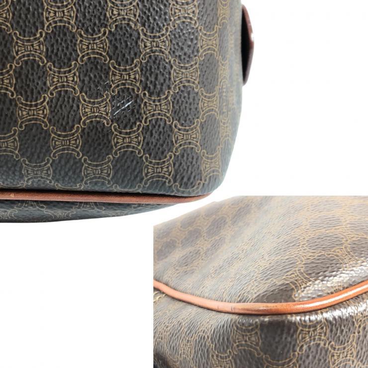 CELINE セリーヌ マカダム ハンドバッグ ブラウン PVC レザー レディース 【中古品】_画像4