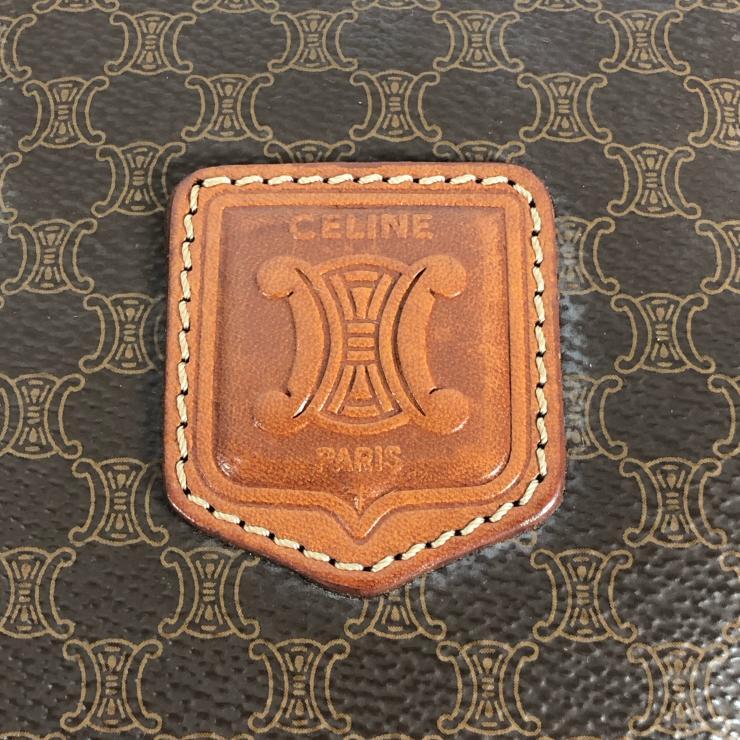 CELINE セリーヌ マカダム ハンドバッグ ブラウン PVC レザー レディース 【中古品】_画像5