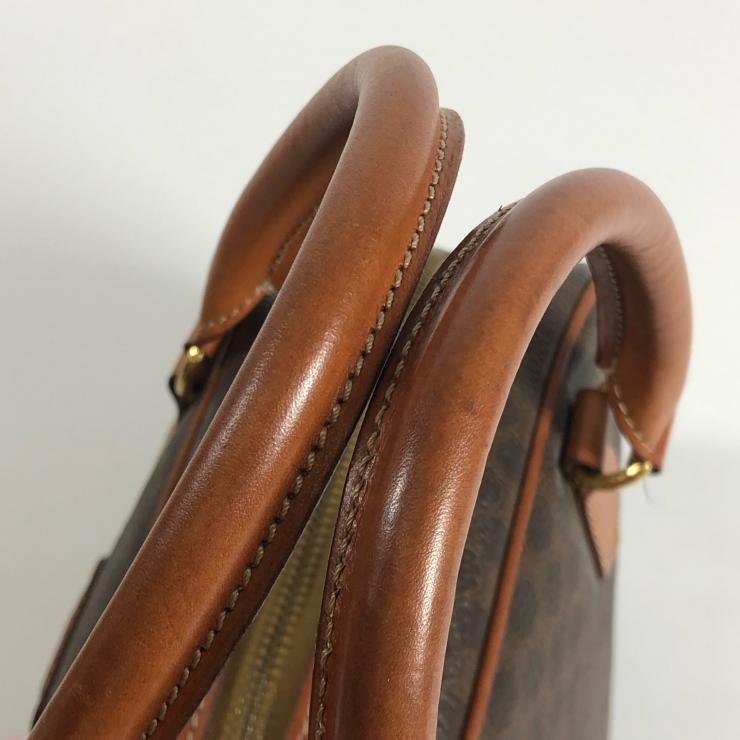 CELINE セリーヌ マカダム ハンドバッグ ブラウン PVC レザー レディース 【中古品】_画像6