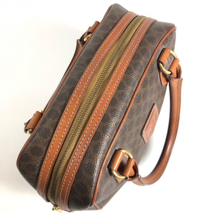 CELINE セリーヌ マカダム ハンドバッグ ブラウン PVC レザー レディース 【中古品】_画像7