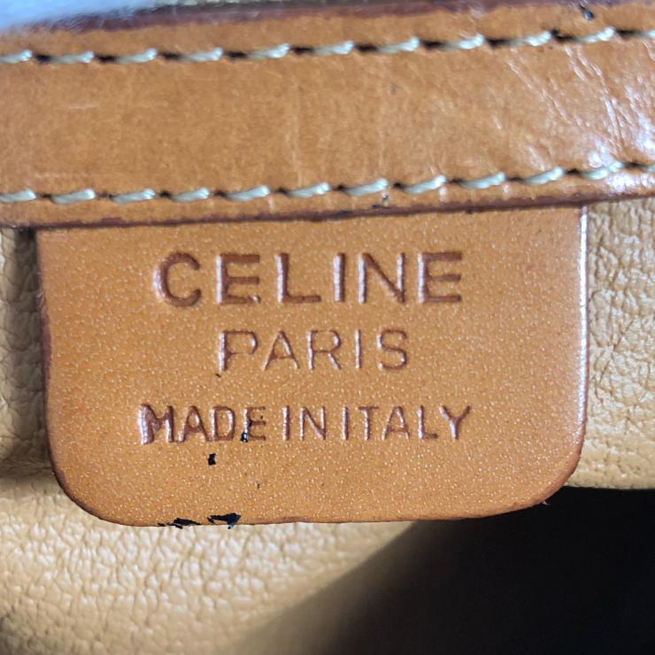 CELINE セリーヌ マカダム ハンドバッグ ブラウン PVC レザー レディース 【中古品】_画像8