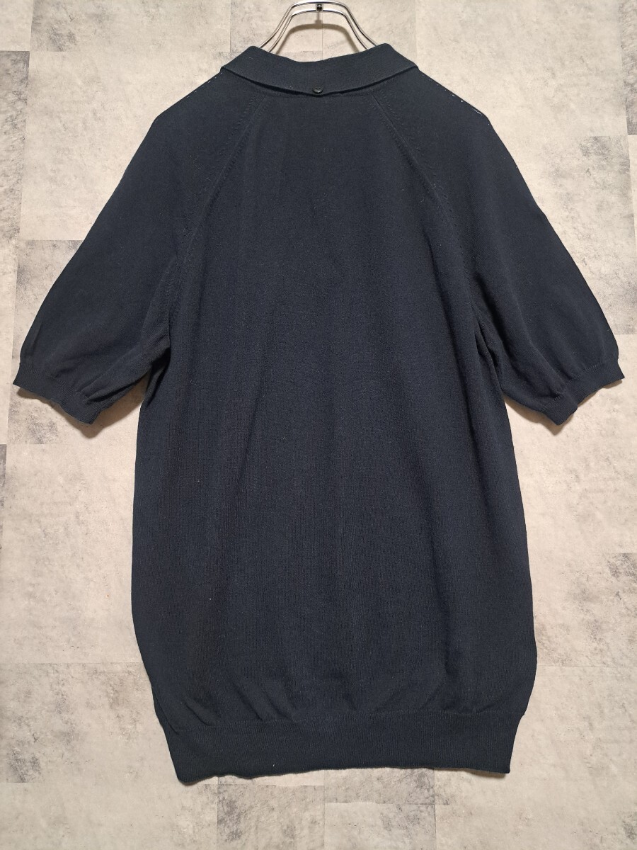 イタリア製　フレッドペリー　FRED PERRY　38 ニットポロシャツ　ブラック　OSAGARI 325_画像3