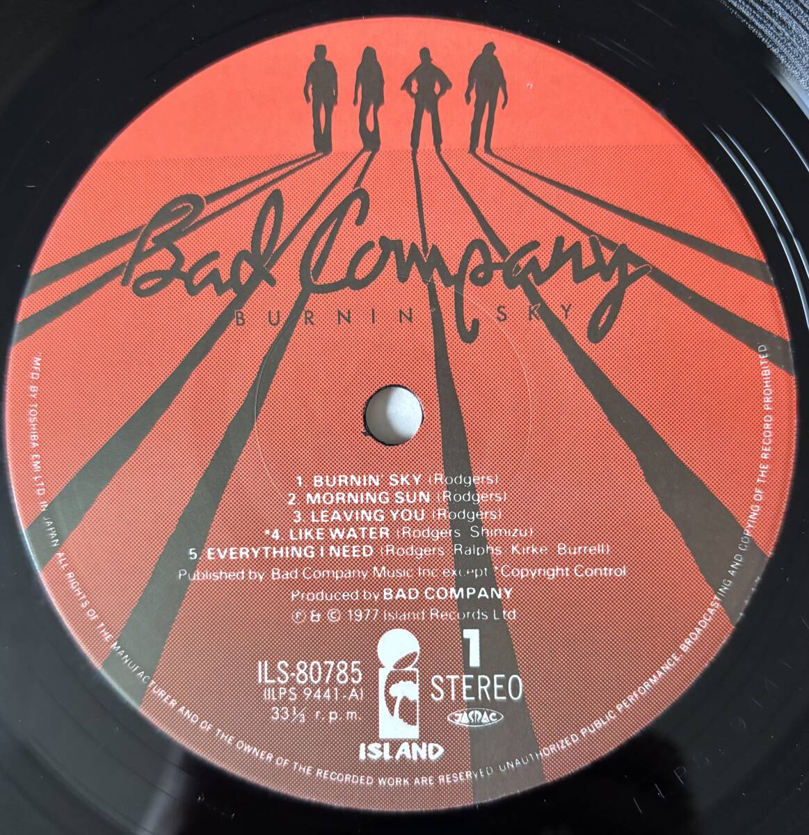 Bad Company / Burnin’ Sky ステッカー付き 帯付き LP レコード ILS-80785_画像5