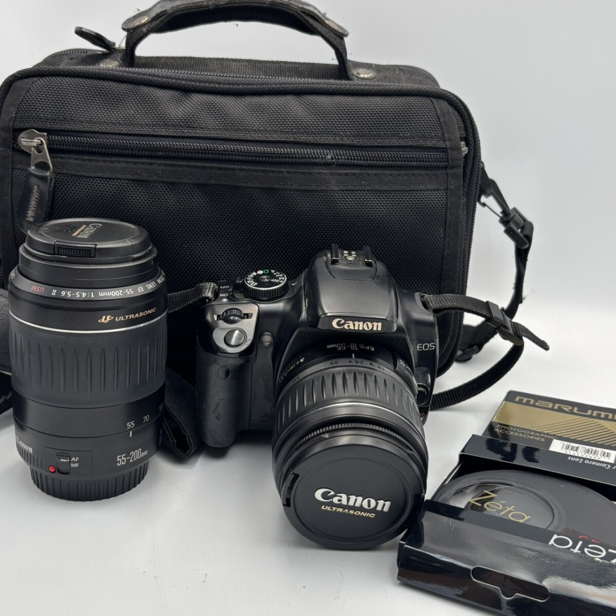 1 иен старт Canon EOS Kiss Digital X однообъективный зеркальный двойной линзы EF-S18-55mm & EF 55-200mm USM сумка * фильтр есть ay1117chi