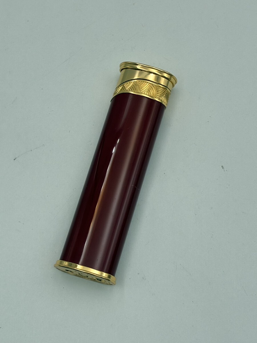 1円スタート バーバリー Burberrys ガスライター 着火未確認 ボルドー 赤色 レッドカラー ゴールドカラー TK1116-ふ_画像4