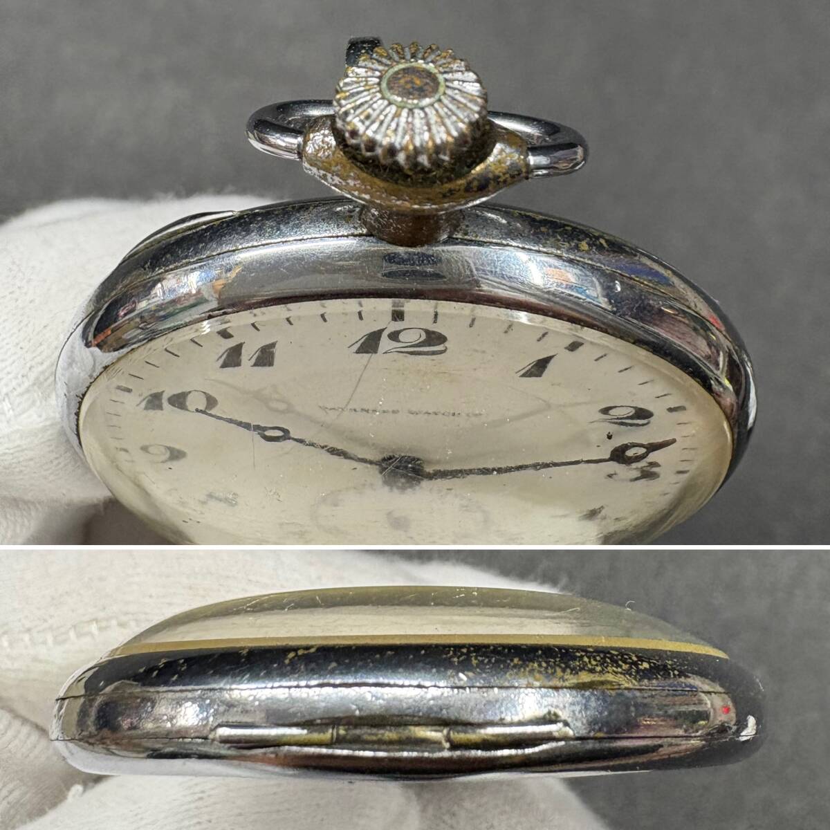 昭和レトロ　アンティーク　手巻き　TAVANNES WATCH タバン　懐中時計　17石　動作品_画像4