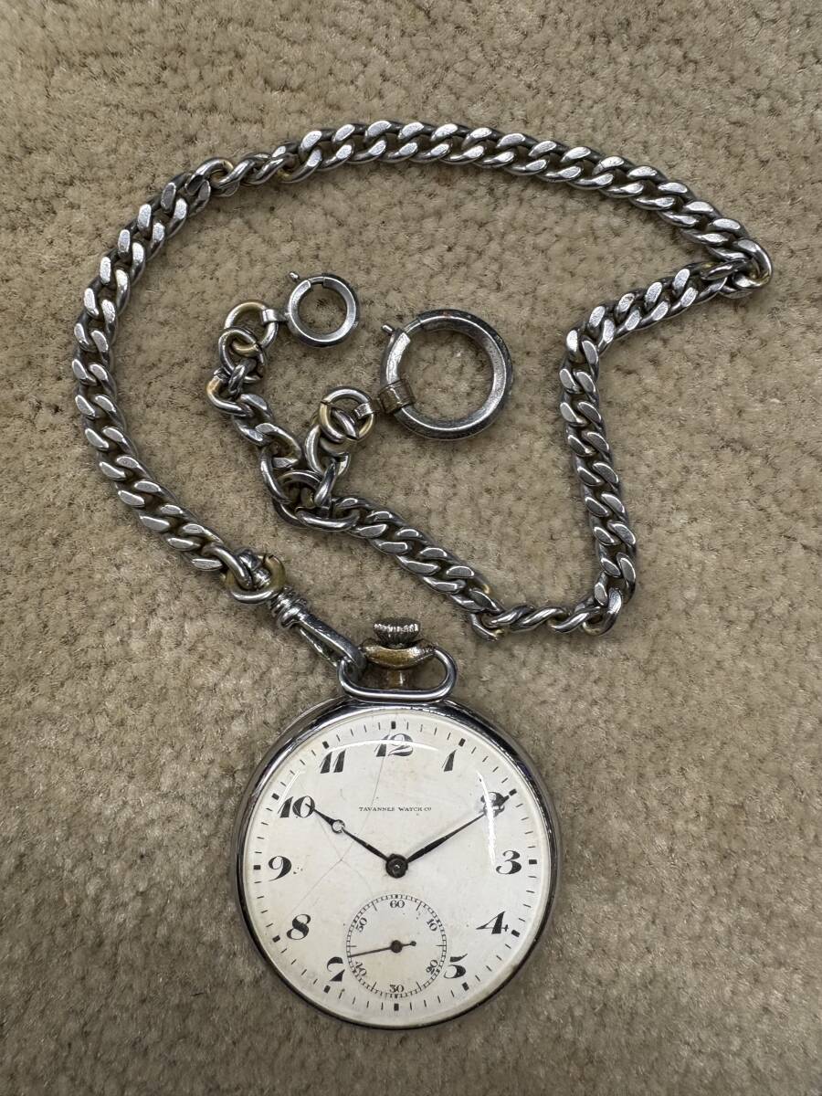 昭和レトロ　アンティーク　手巻き　TAVANNES WATCH タバン　懐中時計　17石　動作品_画像1