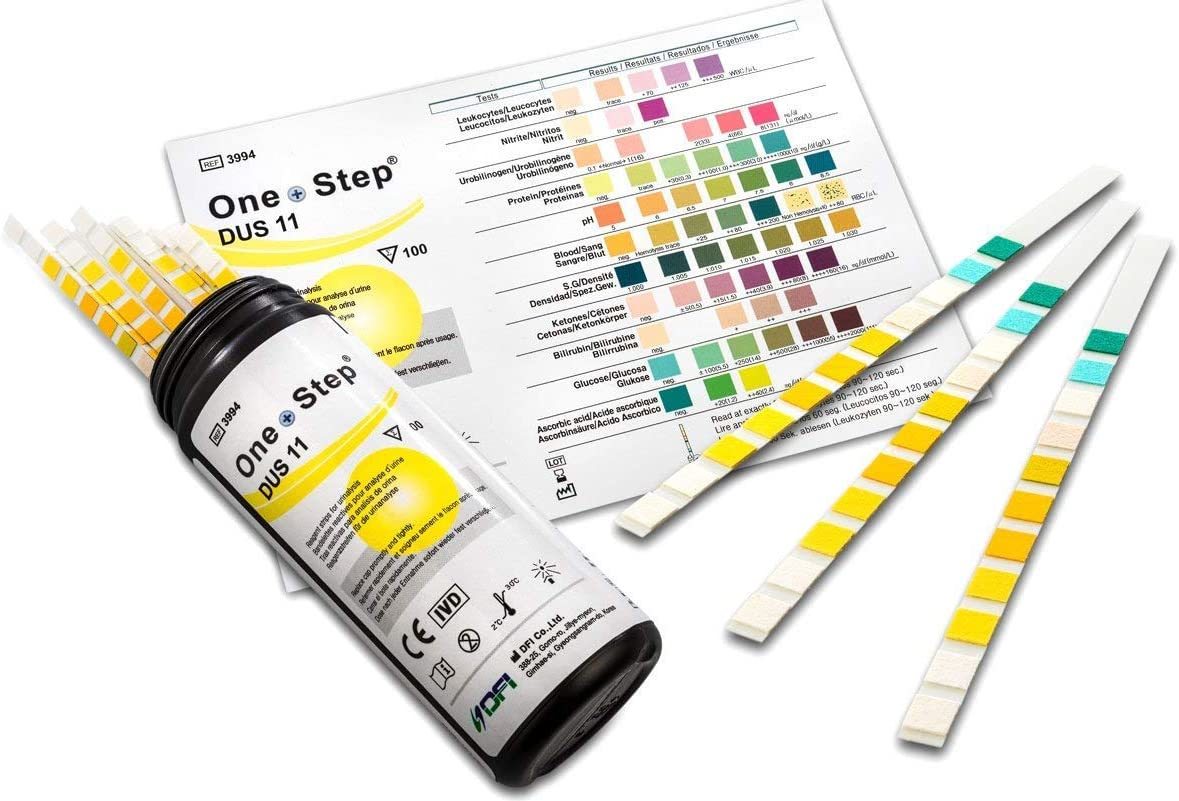 [日本語説明書付&送料無料]ケトン体等11項目尿検査紙10枚イギリスメーカーで正確測定ケトジェニック _画像1