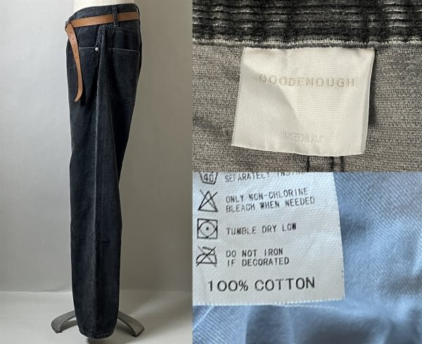 【国内正規品 名作アーカイブ 色褪せ有 Y2K】00s ビンテージ GOODENOUGH グッドイナフ コットン100％ コーデュロイ 5P パンツ テーパード M_画像2
