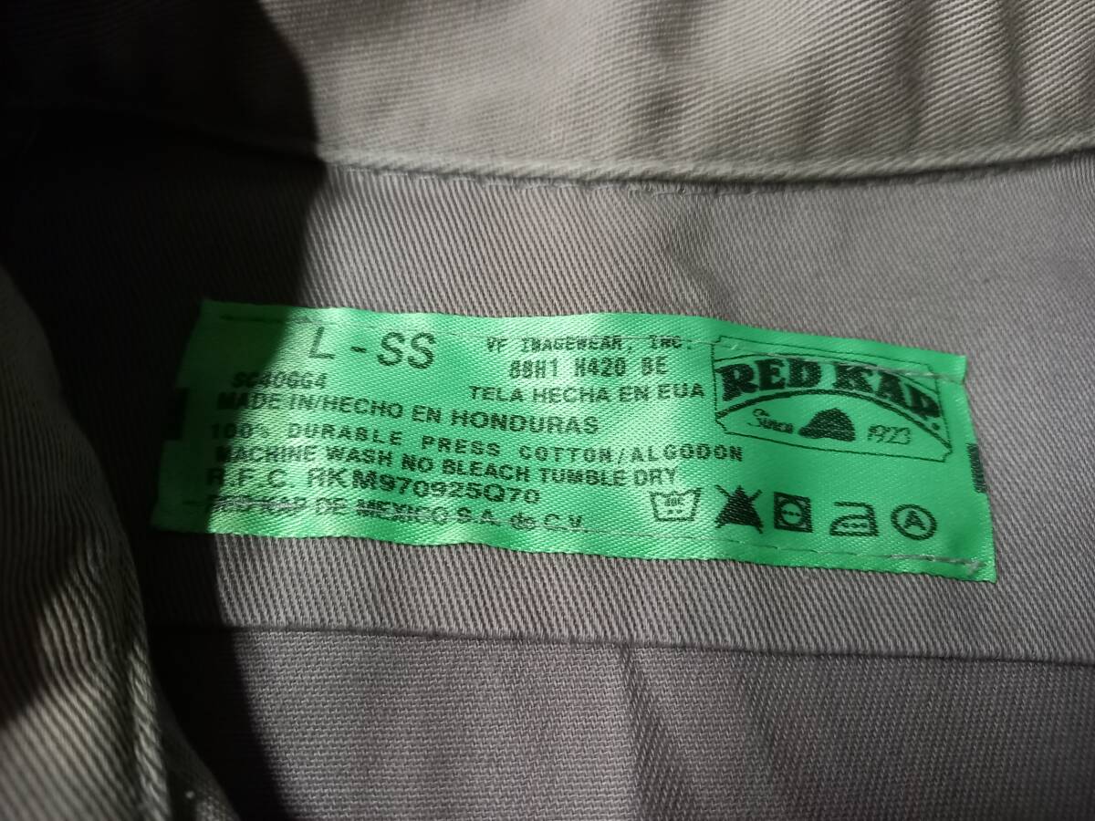 1円スタート！ 古着 ビンテージ REDKAP レッドキャップ Lサイズ ベージュ 半袖シャツ ワークシャツ_画像4