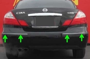 【日産純正新品】NISSAN 未使用品 ★超希少品★ F50 シーマ リアバンパー メッキモール 左右セット バンパーモール 2008/2以降 GF50_画像2