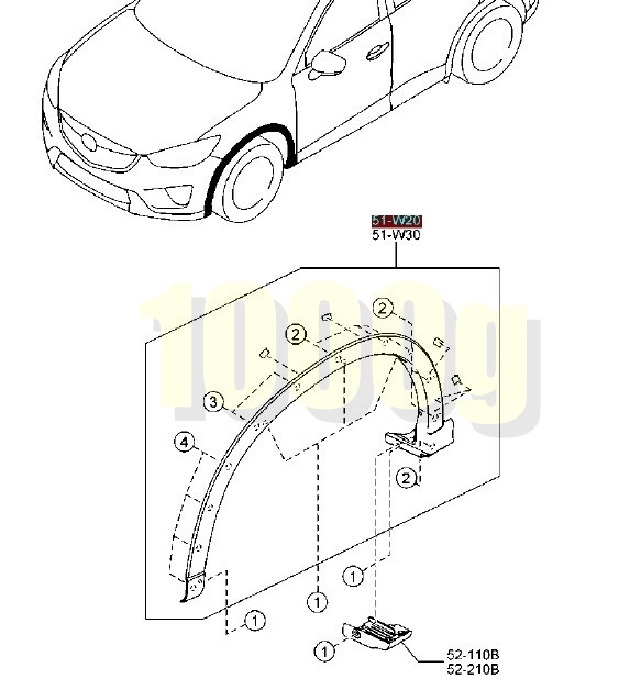 【マツダ純正新品】MAZDA 未使用品 ★超希少品★CX-5 KE アーチモール オーバーフェンダー 右前 フロント右 素地黒 KE2FW KE5FW KEEFW_画像4
