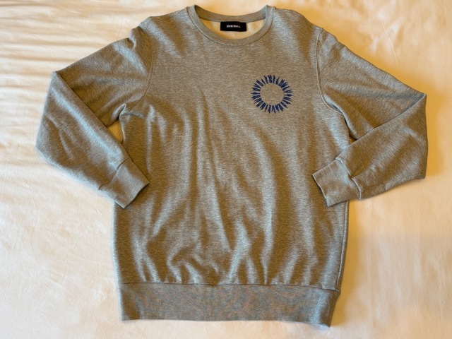 # стандартный товар DIESEL дизель спортивная фуфайка ( футболка ) мужской S размер серый цвет #