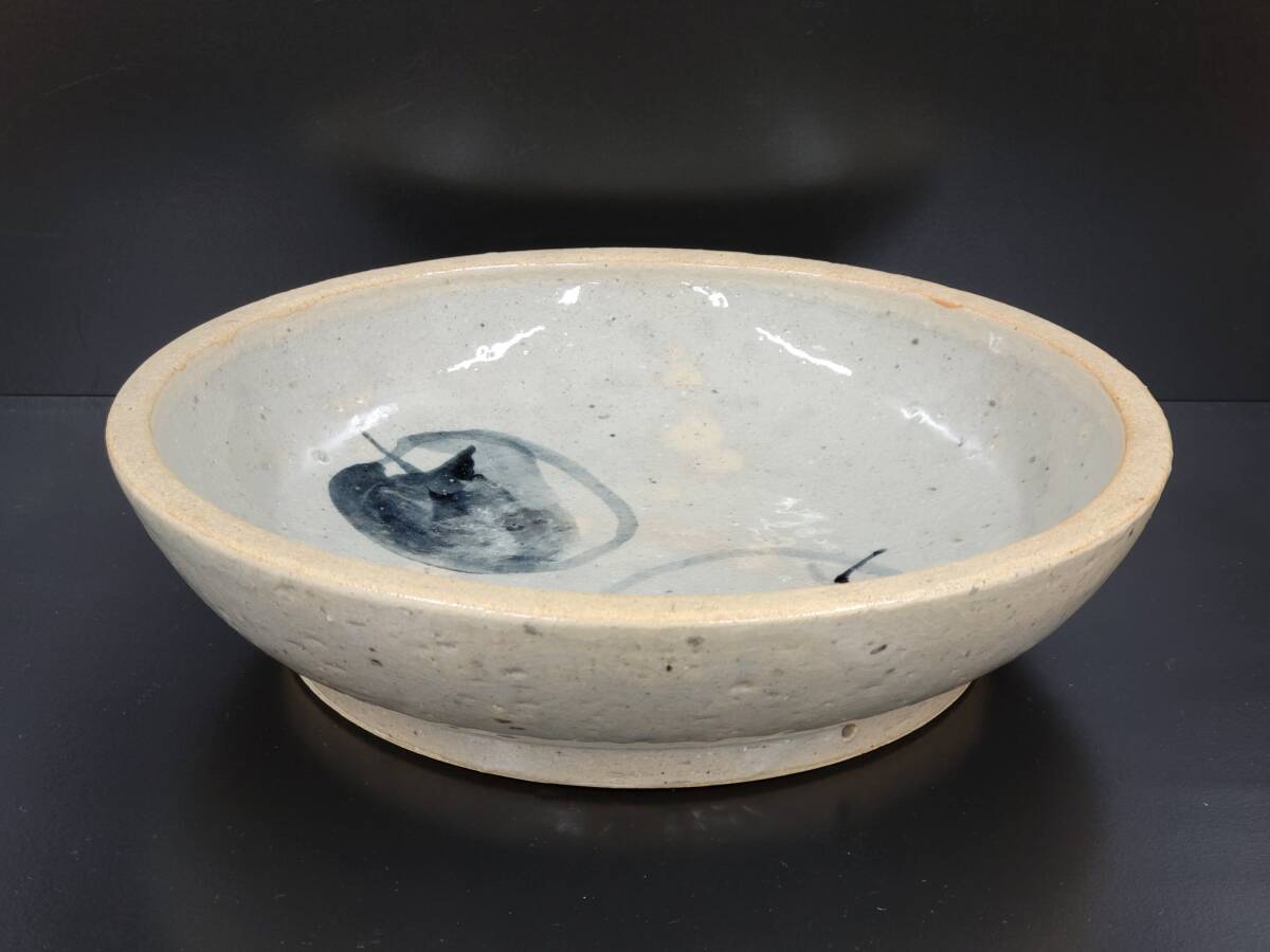 奥村土牛（文化勲章受章、日本画家）　りんご絵大皿　宮島焼　土牛筆葉書付_画像4