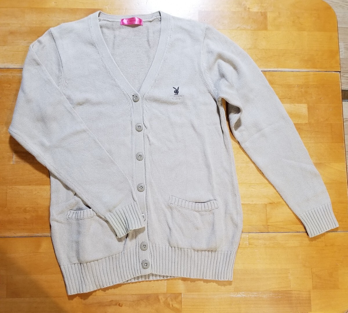 ◆ PLAYBOY ◆ コットンカーディガン ◆ M ◆ ベージュ ◆ _画像1