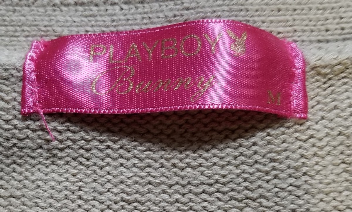◆ PLAYBOY ◆ コットンカーディガン ◆ M ◆ ベージュ ◆ _画像4
