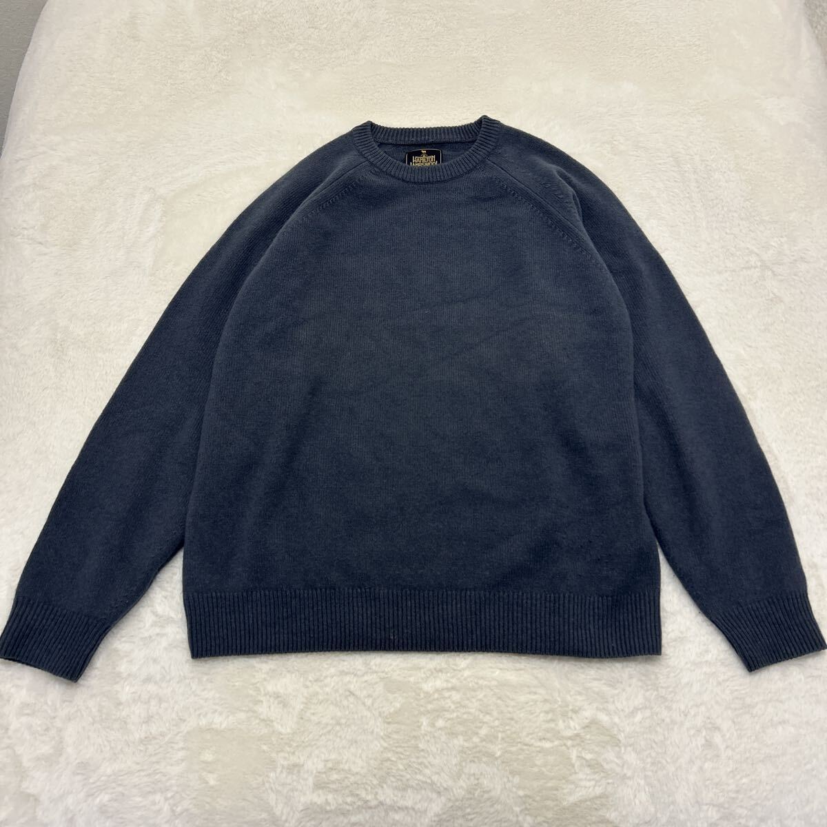 URBAN RESEARCH DOORS アーバンリサーチドアーズ Hamilton Lambwool ニット セーター ウール混 ブルー 40_画像1