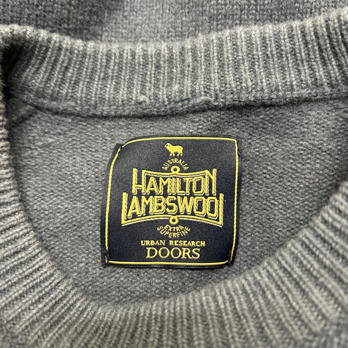 URBAN RESEARCH DOORS アーバンリサーチドアーズ Hamilton Lambwool ニット セーター ウール混 ブルー 40_画像8