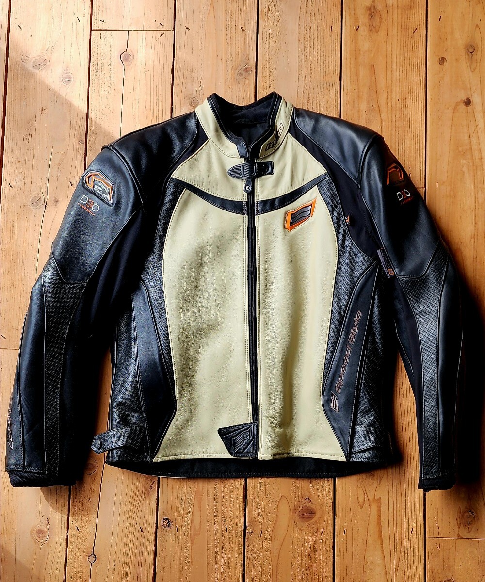 HYOD レザージャケット ヒョウドウ ブラック ホワイト D3O Lサイズ_画像1