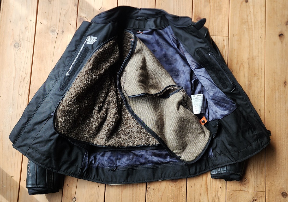 HYOD レザージャケット ヒョウドウ ブラック ホワイト D3O Lサイズ_画像6