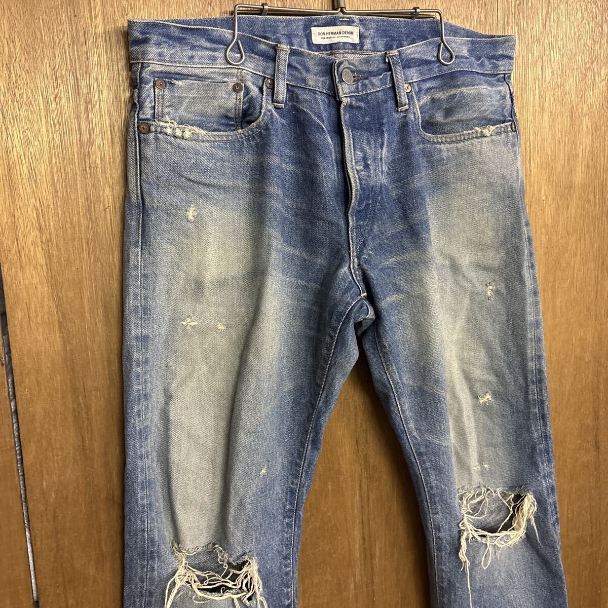RON HERMAN DENIM ロンハーマン ダメージ加工 デニムパンツ ジーンズ アメリカ製 33_画像2