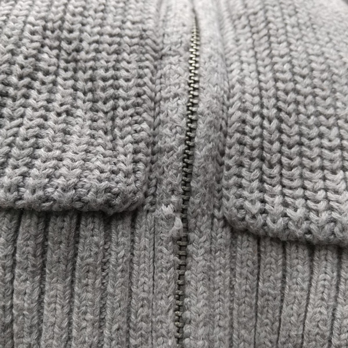 140 ポロラルフローレン キッズ ボーダー ビッグポニージップアップコットンニット グレー_画像5